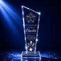 Customizable Crystal Award Trophy with Company Logo Text & Employee Name
