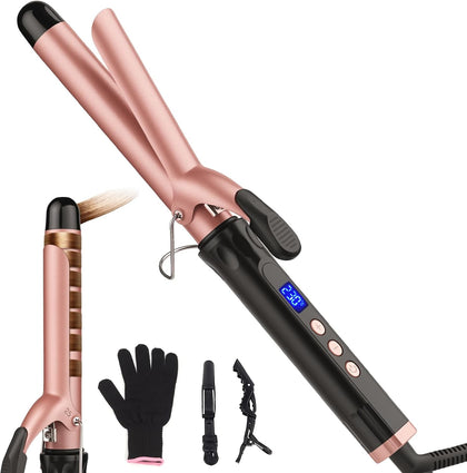 Hair Curling Iron Wand 1Inch for Classic Curls&Natural Waves | Professional Ceramic Hair Curler Wand, Adjustable