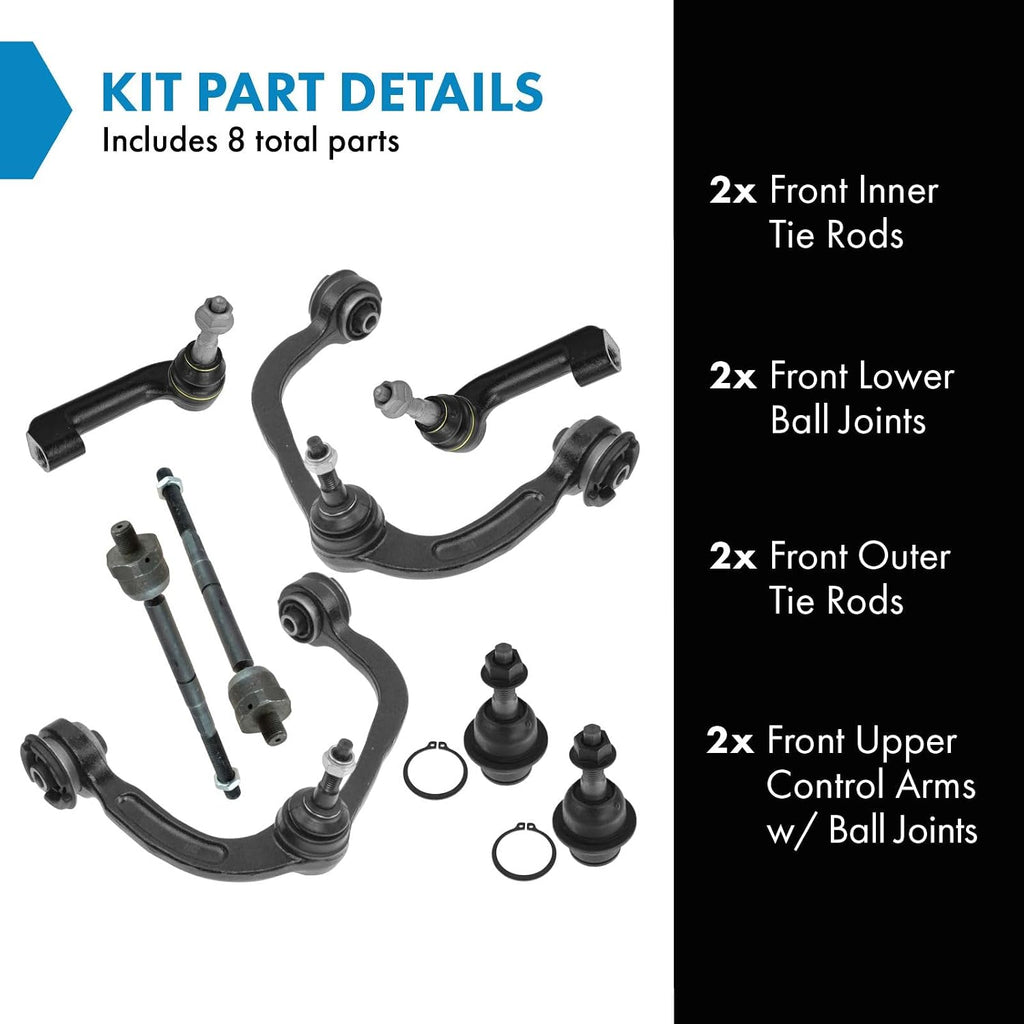 TRQ Front Steering & Suspension Kit Ball Joint Control Arm with Ball Joint