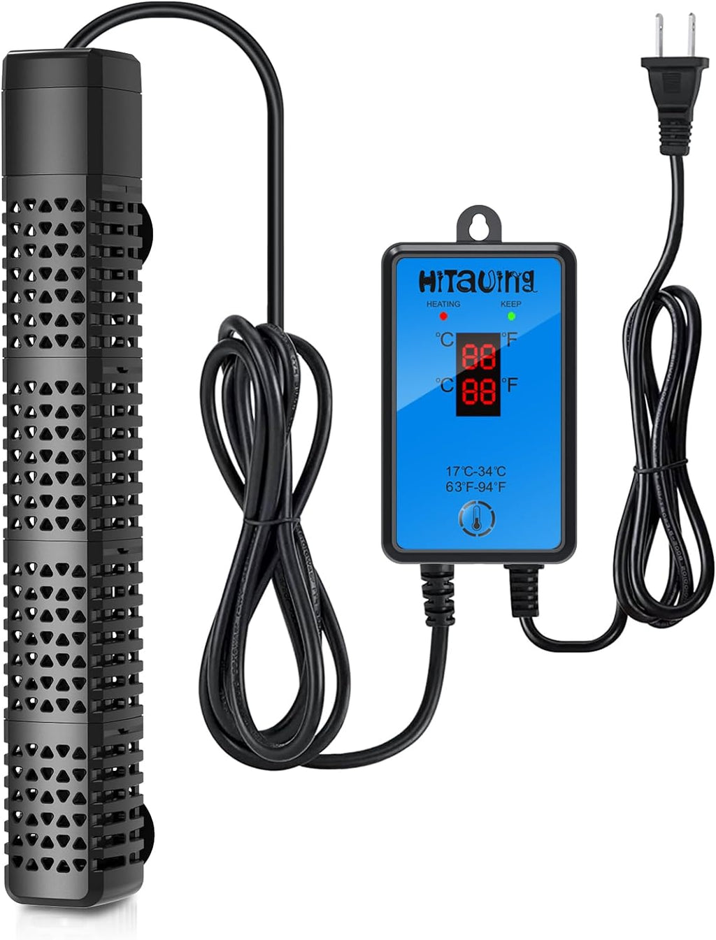 Aquarium Heater, Upgraded 300W/500W Fish Tank Heater with Intelligent Leaving Water Automatically Stop Heating and