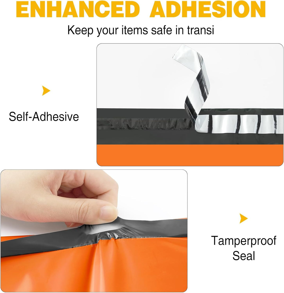 Large Poly Mailers 19x24 for Clothes and Business, Orange, 50 Pcs