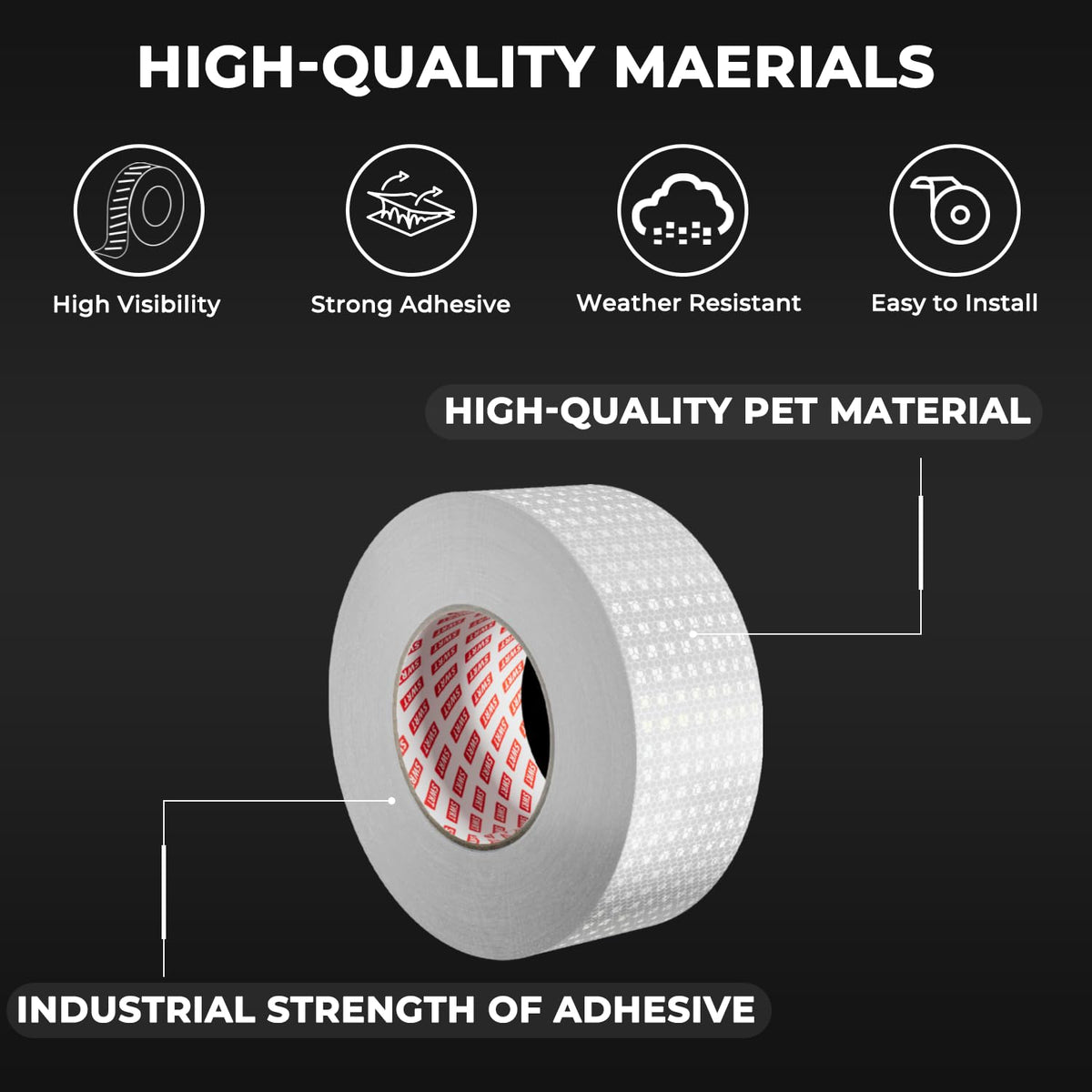 Reflective Tape 2 Inch x 30 Feet DOT-C2 Shining Star Fade Resistant White Reflective Tape Outdoor Waterproof Strong