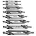 8PCS Center Drill Bits Set Countersink Tools 60 Degree Angle HSS 1-6.0