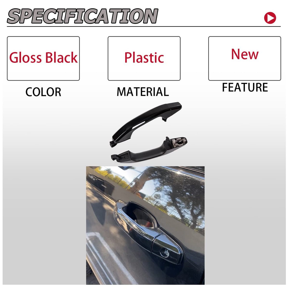 HECASA Outside Door Handles Compatible with 2014-2019 Silverado