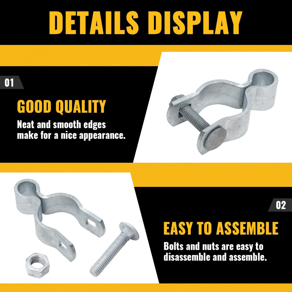 VIVIDA 1-3/8" Chain Link Fence Female Gate Hinge, Pipe Gate Hinge, 2 PCS