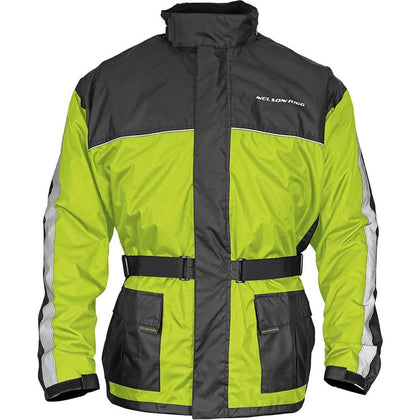Nelson Rigg Solo Storm Rain Jacket, Waterproof, Breathable, and Packable (Hi-Vis Yellow/Black, Medium)
