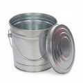 6 Gallon Outdoor Garbage Can, Galvanized Metal Trash Can with Locking Lid, Rust & Weather Resistant Storage Bin for