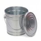6 Gallon Outdoor Garbage Can, Galvanized Metal Trash Can with Locking Lid, Rust & Weather Resistant Storage Bin for