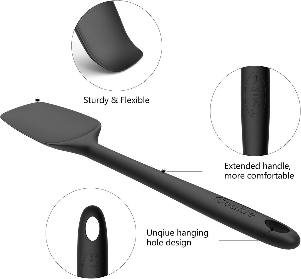 Silicone Spatula Set of 5,High Temperature Resistant, Food Grade Silicone, Dishwasher Safe, for Baking, Cooking (Pure