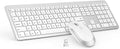 Wireless Keyboard and Mouse Combo, Slim Full-Size Design | Quiet typing and mouse clicks, 2.4G USB receiver, and