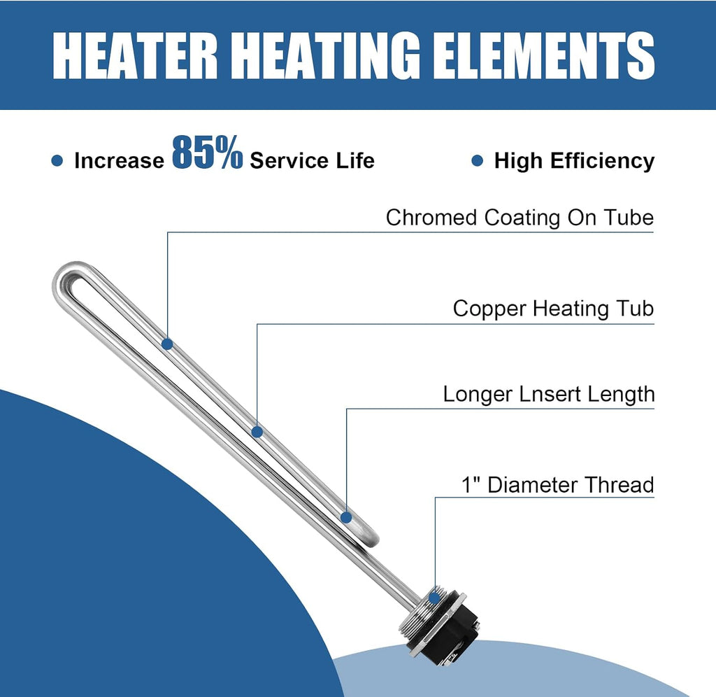 Water Heater Element 4500W, Screw-In Foldback Heating Element Compatible