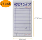 24 Books Guest Checks Server Note Pads, 2-Part Carbonless