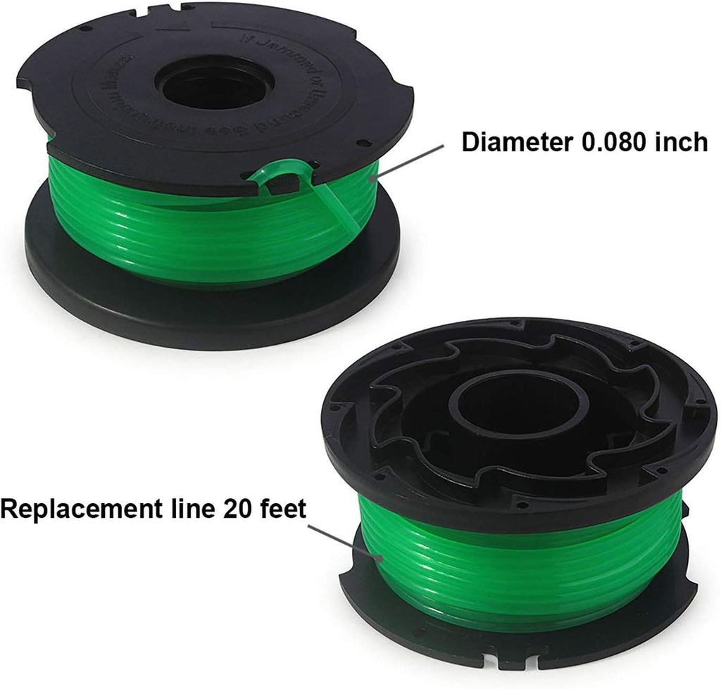 SF-080 Trimmer Replacement Spools Compatible with Black Decker SF-080-BKP GH3000 GH3000R LST540 LST540B Weed Eater