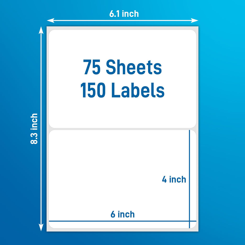 150 Pcs 4"x6" Extra Large Removable Labels for Storage Bins