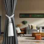4 Pack Curtain Tiebacks with Tassel, White