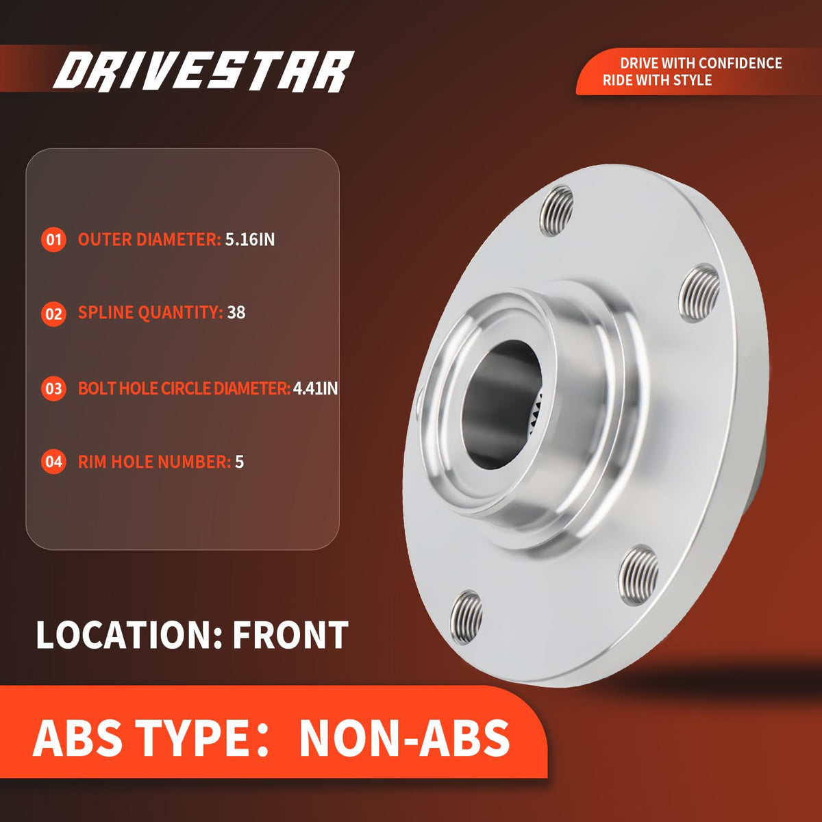DRIVESTAR 4A0407615G Front Driver/Passenger Side Wheel Hub