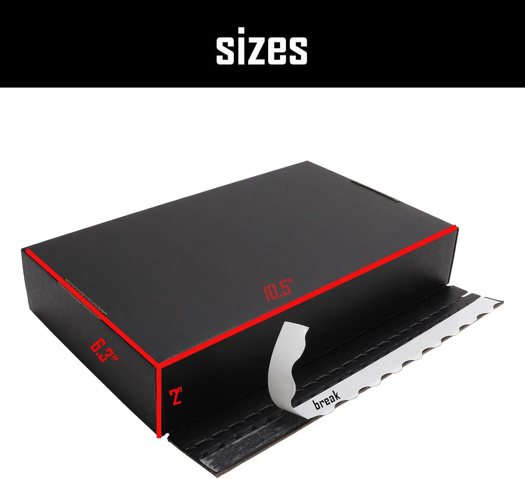 Black Hard Corrugated Shipping Boxes 10.5x6.3x2 Inch Gift Packaging Boxes
