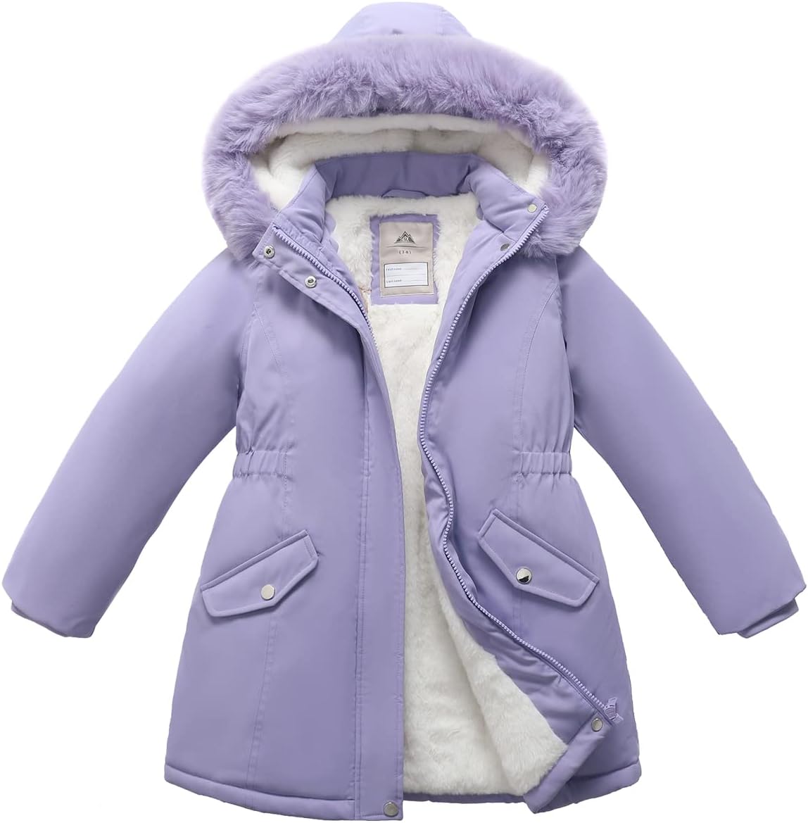 Girls Long Waterproof Winter Coat Kids Warm Hooded Parka | Waterproof puffer keeps girls dry. Fleece-lined.