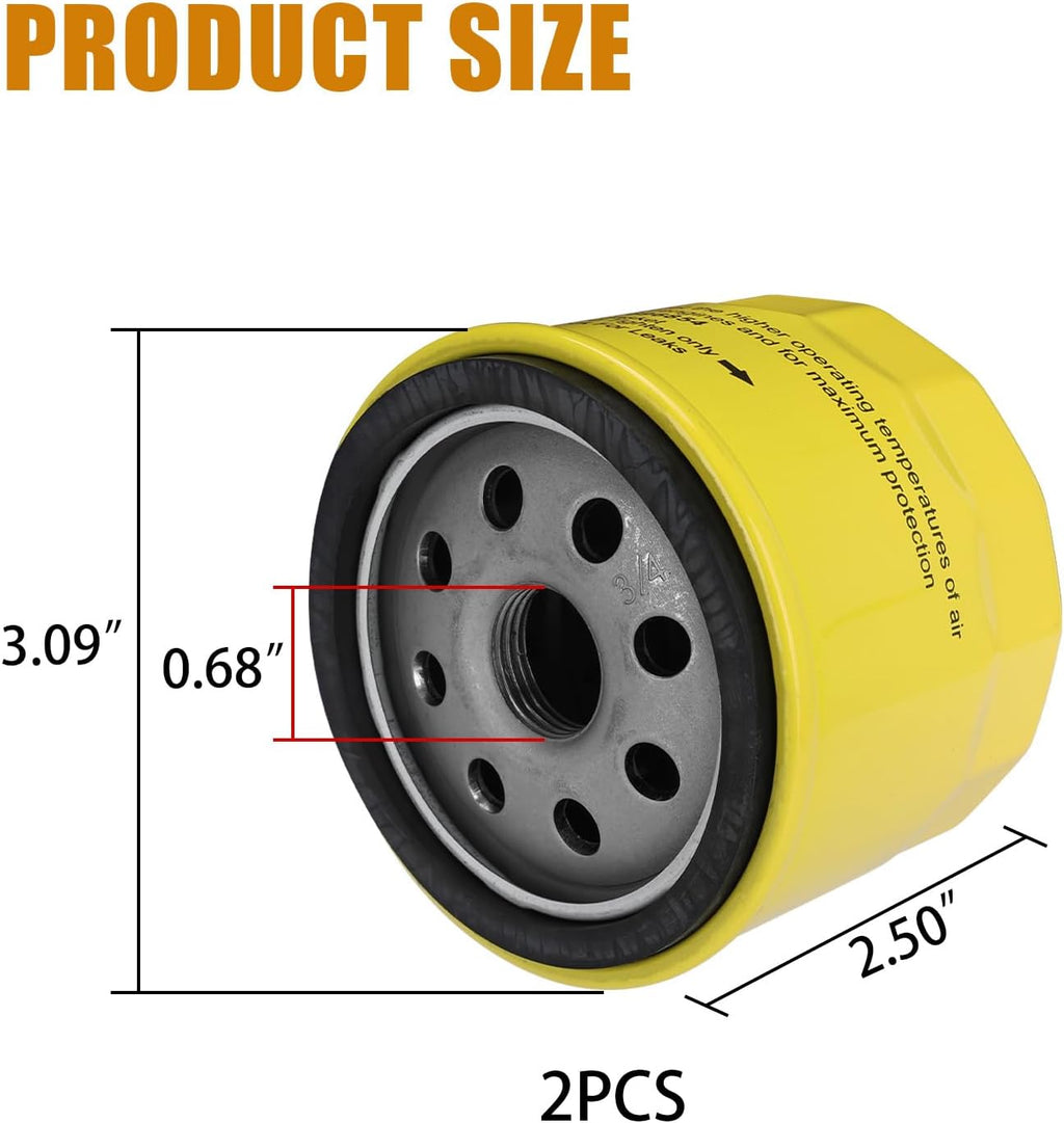 2 Pack 696854 Oil Filters for Briggs & Stratton John Deere Kawasaki