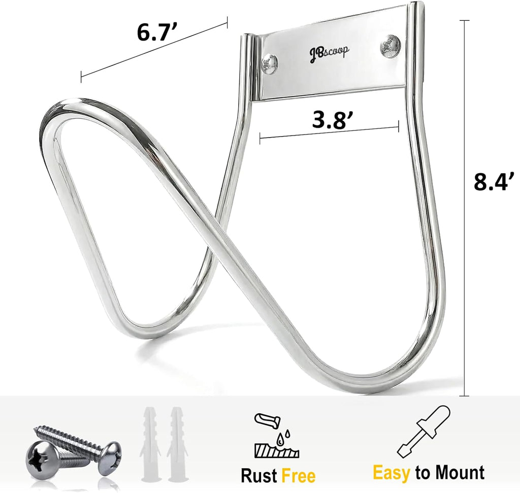 Garden Hose Holder Stainless Steel Small Wall Mount Garden Hose Hook, Ideal for Water, Air, Hydraulic Hose, Ropes