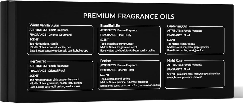 Women Fragrance Oil Trial Set, Essential Oils for DIY | Candle Scents Soap Making & Diffuser, Sweet Flowers Scented