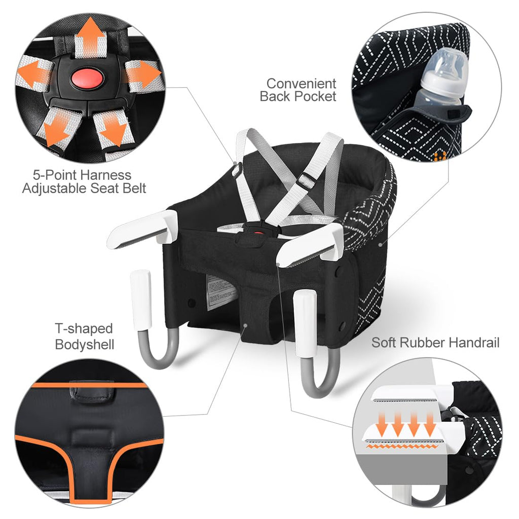 Portable High Chair for Table,Hook On High Chair that Attaches to Table,Space Saver Clip On Counter Seat for