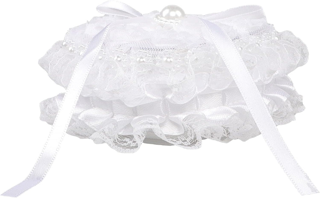 Romantic Heart Shaped Wedding Ring Bearer Box Wedding Ring Holder Lace Pearl Flower Elegant Ring Bearer Pillow for