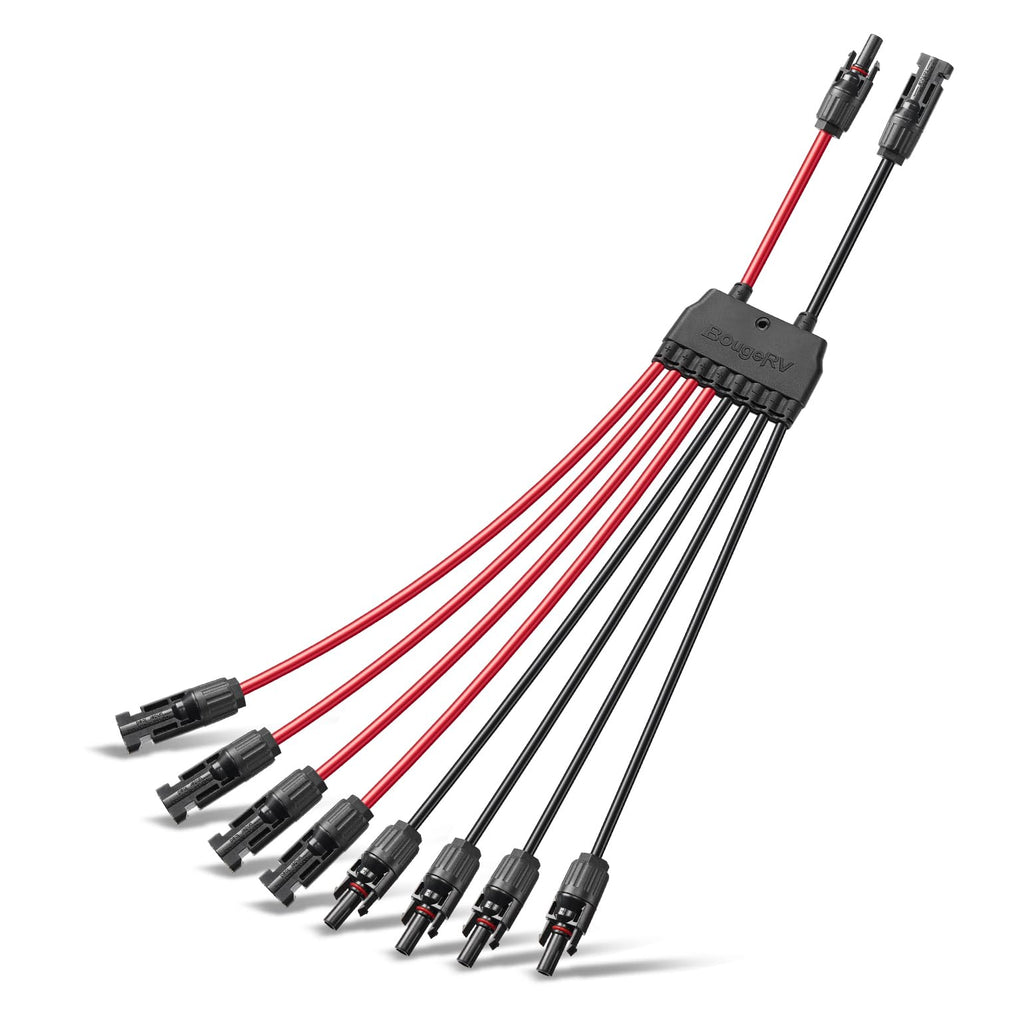 BougeRV Solar Parallel Connectors, 2 to 8 Y Branch 10AWG Extra Long Cable