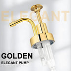 Glass Coffee Syrup Dispenser 10oz, Syrup Bottles with Ribbed Design, Gold Syrup Pump, Coffee Bar Accessories, Honey