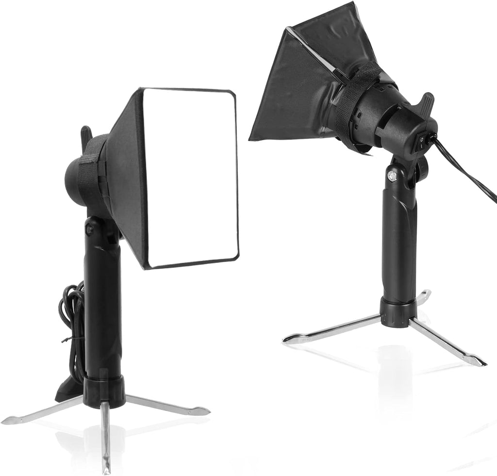Mini Softbox Photography Lighting Kit, Continuous Lighting LED Lamp | with Collapsible Diffuser for Video Tabletop