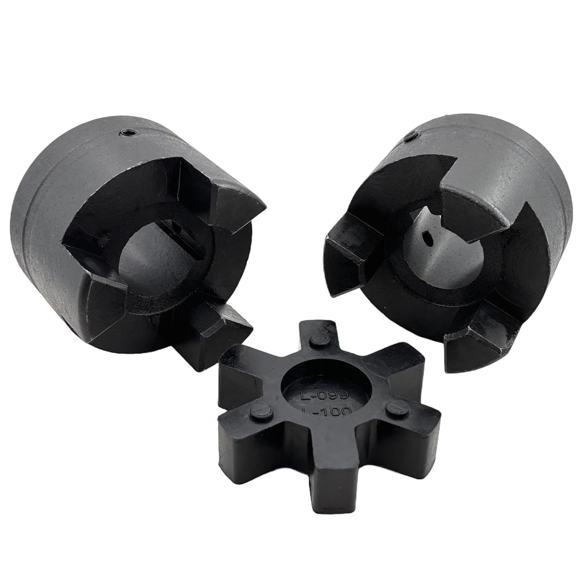 1" to 1" L100 Flexible 3-Piece L-Jaw Coupling Coupler Set & Rubber Spider for Log Wood Splitter,Multi-Flex Couplings L100-1-1