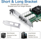 H!Fiber 10Gb SFP+ PCI-E Network Card NIC, with Intel 82599ES Chip, Dual SFP+ Ports, Compare to Intel X520-DA2 (E10G42BTDA), PCIe X8, Ethernet LAN Network Adapter Support Windows/Linux/VMware
