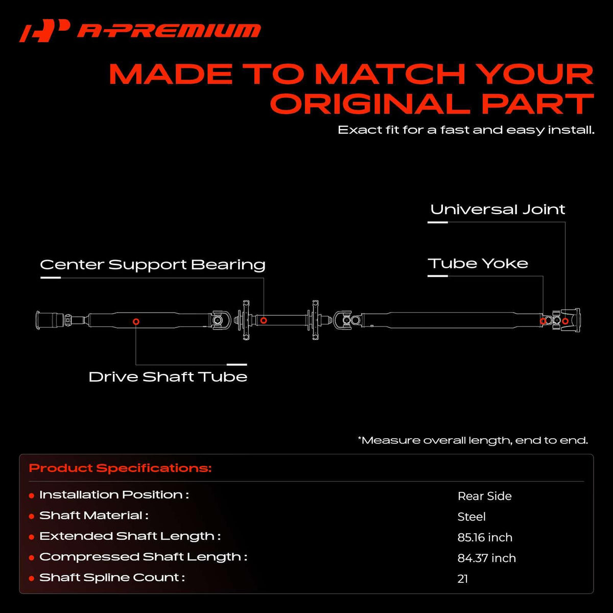 A-Premium Rear Drive Shaft Driveshaft Assembly Compatible with Lexus