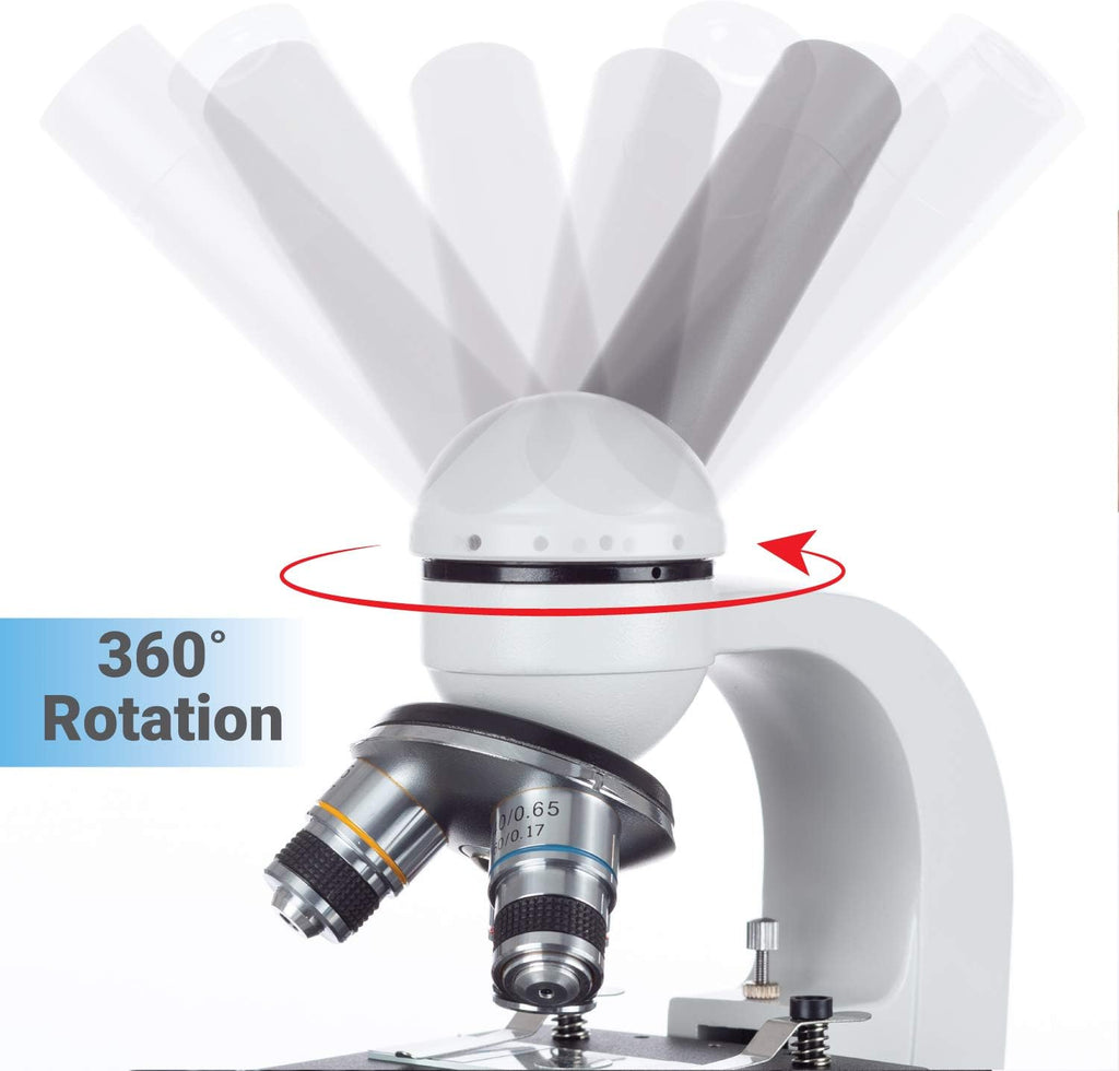 M150C-MS 1000X Biological Compound Microscope with Sturdy | 40X-1000X Magnification Range All-Metal Construction