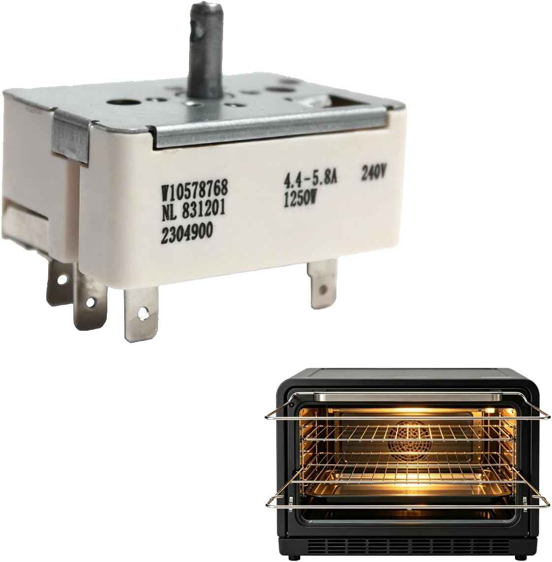 W10578768 Upgraded Oven Range Infinite Switch Compatible with Whirlpool Maytag KitchenAid Jenn-Air Amana Magic Chef Admiral Norge Roper Replacement W10911303 AP6034525 4461083 PS11769788