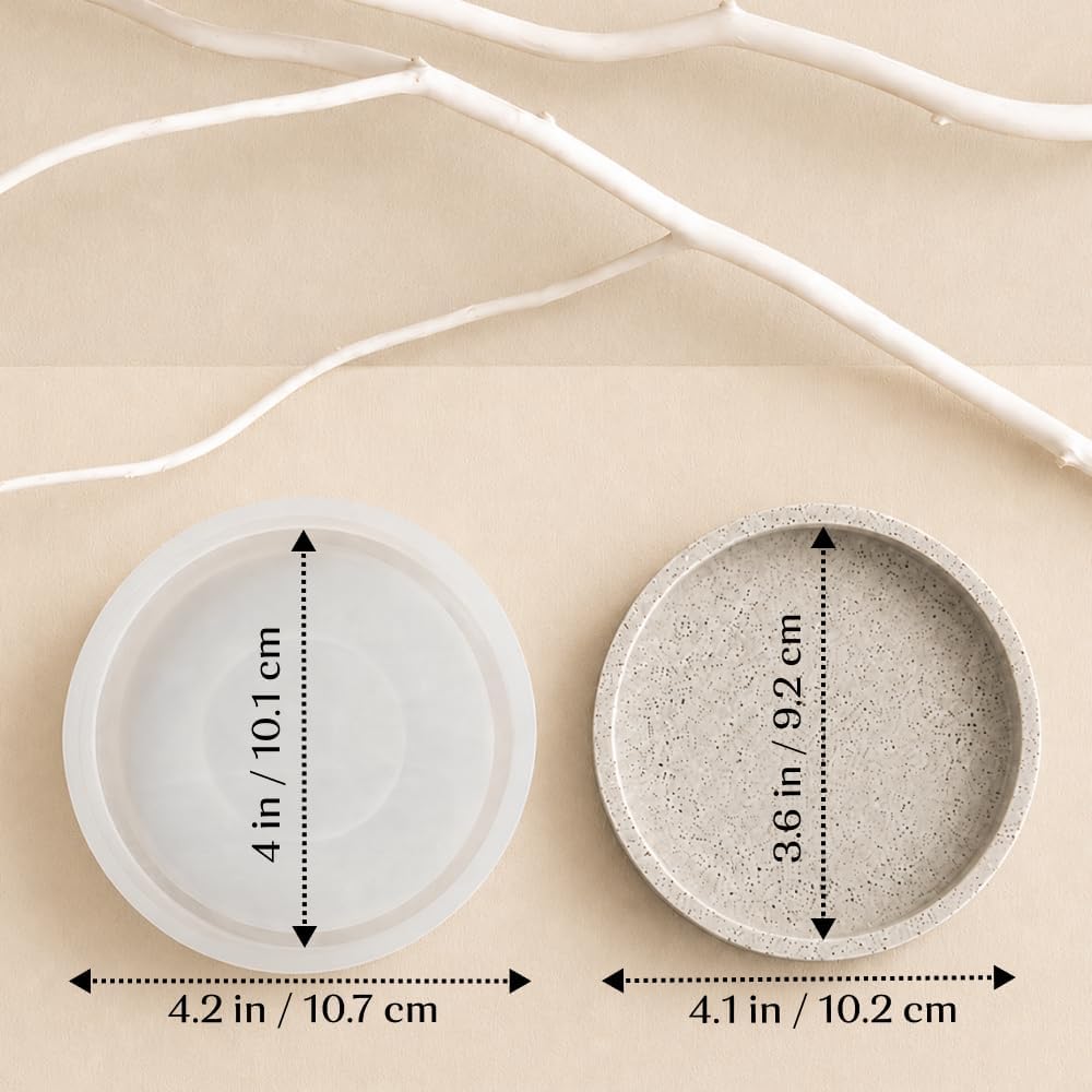 Tray Silicone Mold Set of 3 – Includes Incense Holder, Patterned Coaster & Small Oval Dish | for Resin, Plaster &
