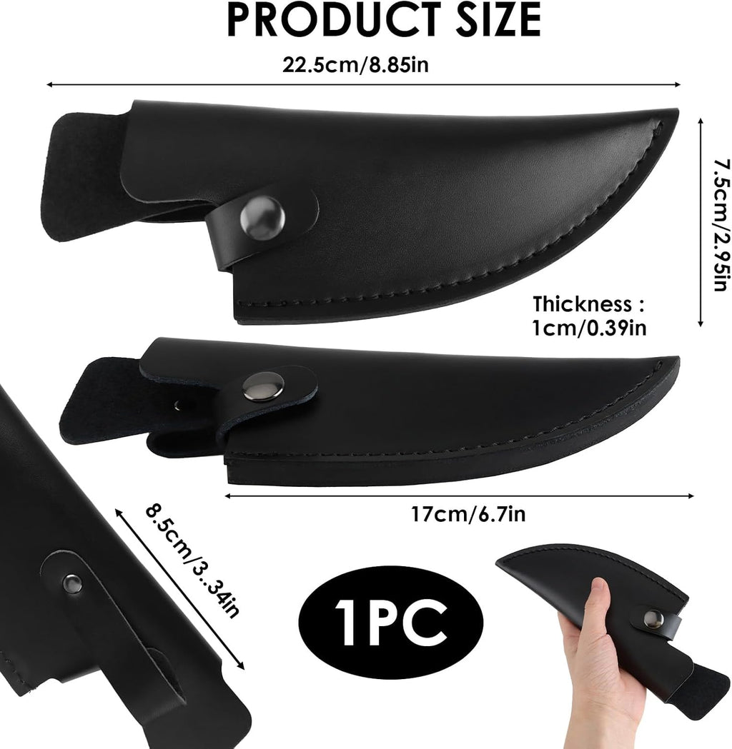 6 Inch PU Leather Knife Sheath for Matsato Knives, Universal PU Leather Sheath with Belt Loop for Kitchen Chef and