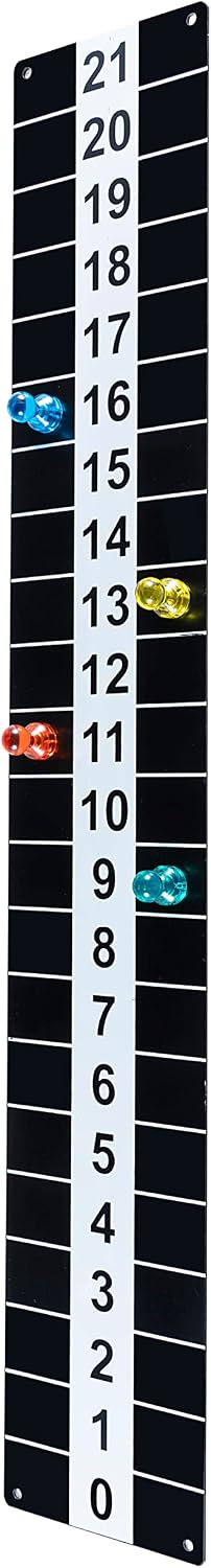 Heavy Duty Steel Scoreboard - Set of 2 with Magnetic Score Keepers for Cornhole, Ladder Toss and More (17.3"H x 2.75"W)