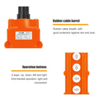 4 Ways Hoist Crane Push Button Switch Rainproof COB-62, 250V, 5 Amp, 500V, 2 Amp, Orange Hoist Pendant Switch with Rubber Cable Barrel