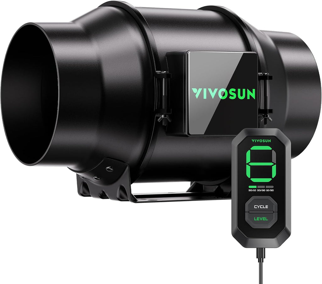 VIVOSUN G6 6" Inline Fan &Cycle Mode Speed Controller, 388 CFM Aerozesh Fan