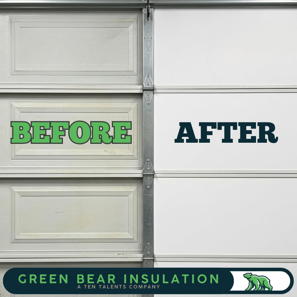 Garage Door Insulation Kit, White EPS Foam Panels, 8 Pack, 1.25x20x54 Inches, R-Value 5.0, Temperature Control, Noise