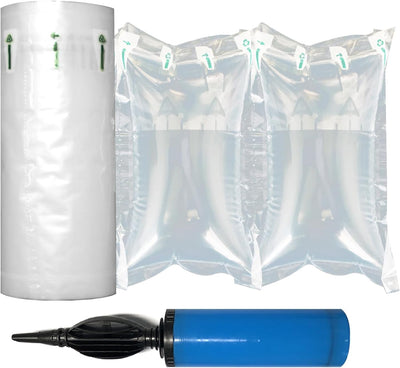 Air Pillows for Shipping, 300 Count Packing Cushion Film with Pump, 4.72" * 7.87" Inflatable Air Packing Bags for