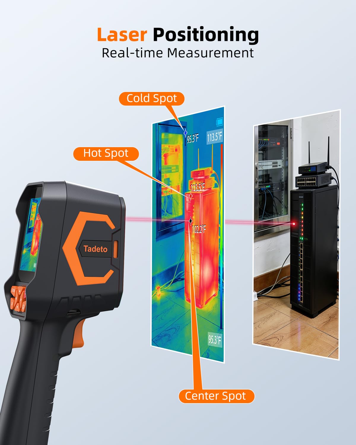 Infrared Thermal Camera, Thermal Imaging Camera with Laser Pointer, 256*192 TISR Resolution IR Camera with 320*240