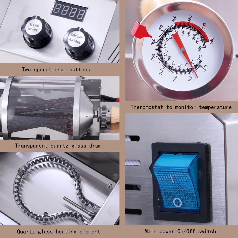 450g direct fired heating nut roaster barista coffee roaster machine home Roasting Machine electric coffee bean