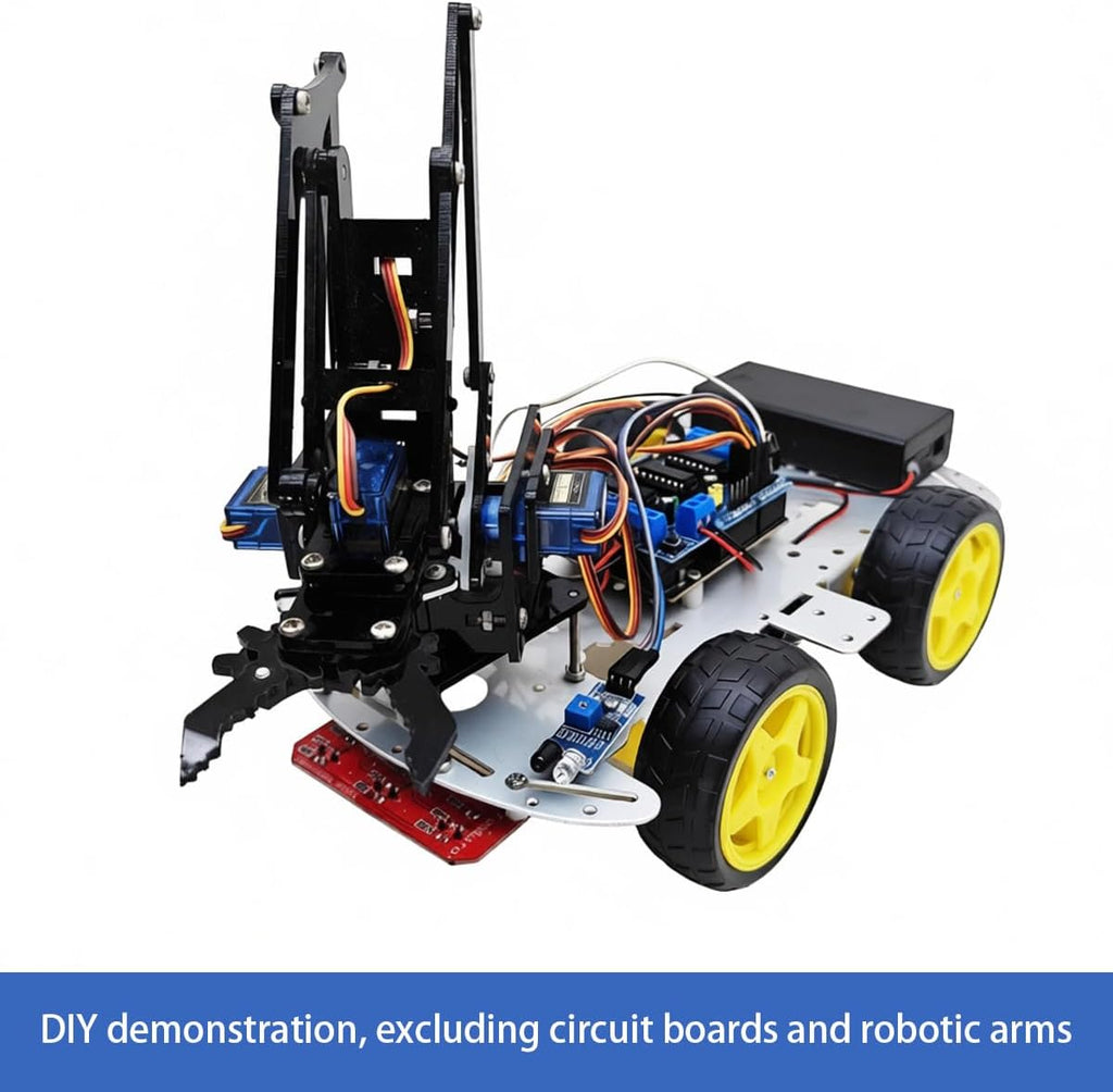 DIY Robot Smart Car Metal Chassis Kit 4WD Car Arduino Programming Kit with TT Motor Speed Encoder Learn