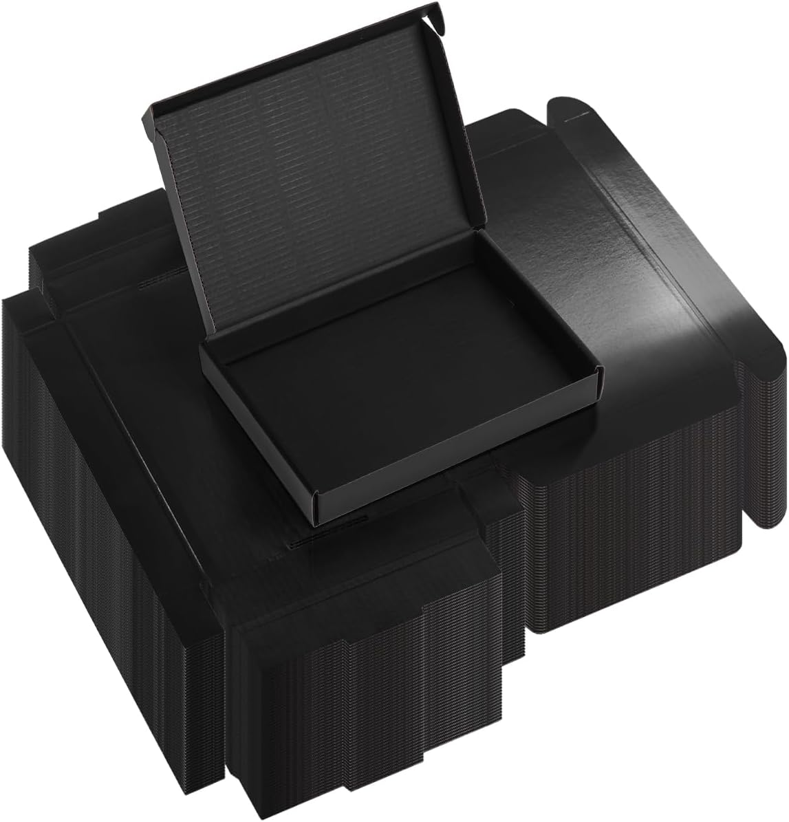 7x5x1 Inches Black Shipping Boxes Pack of 50, Cardboard Corrugated Mailer Boxes for Packaging Small Business, Small