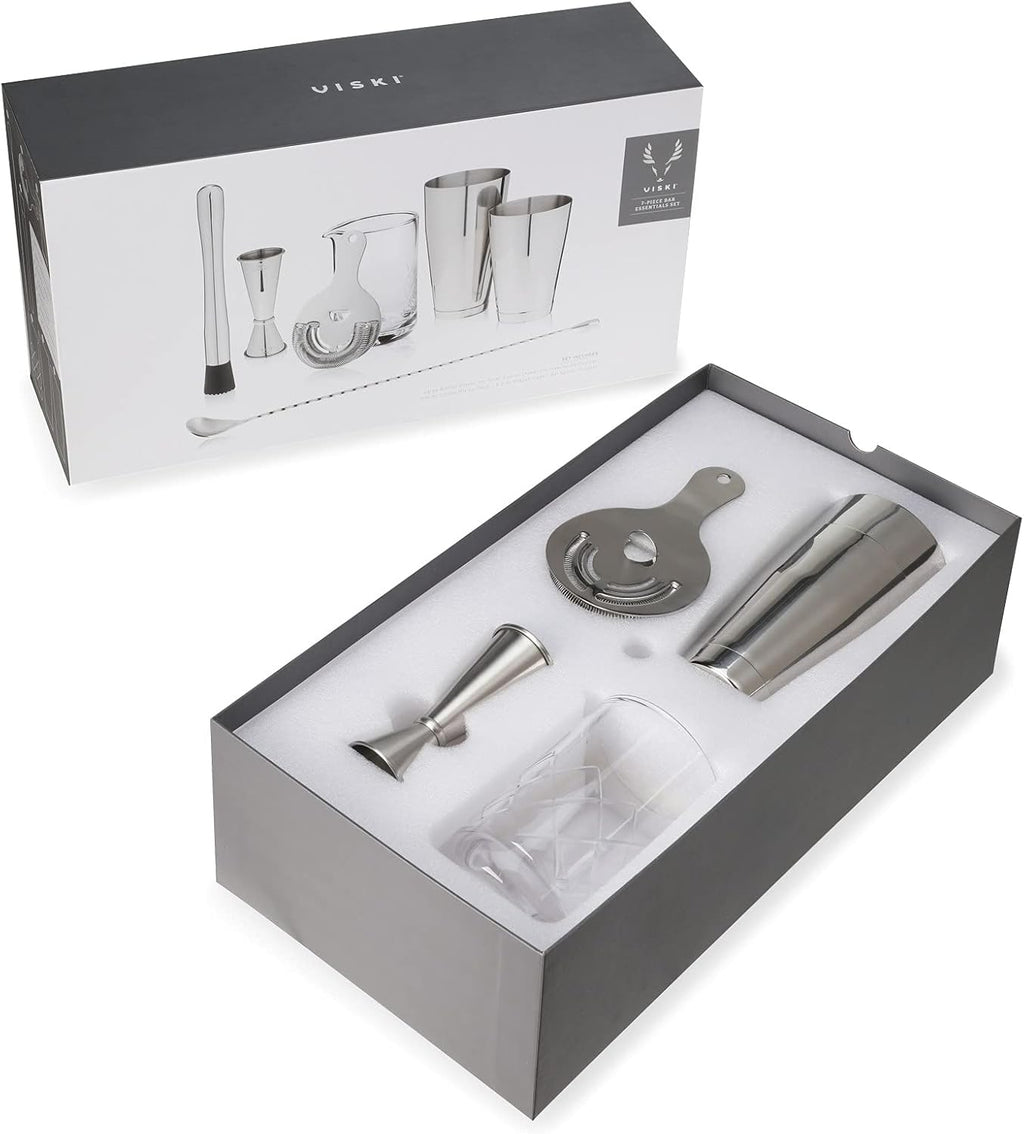 Bartender Kit for Mixed Drinks and Cold Brew Cocktails, Includes Boston Cocktail Shakers, Mixing Glass, Jigger