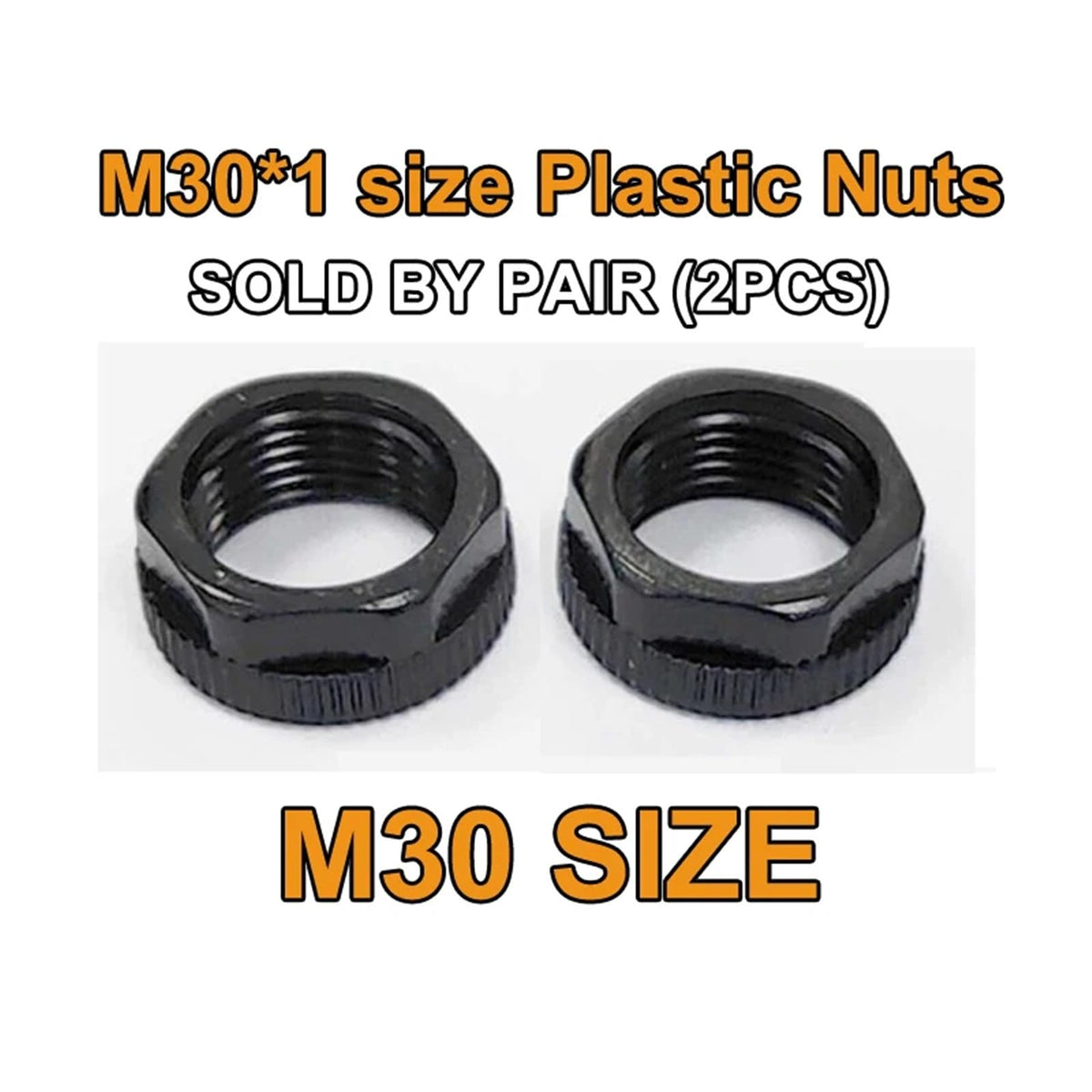 M18*1, M12*1 Thread Barrel Plastic Nuts, Suitable for M18 Photo Sensor or Proximity Sensor(M30 Each Pairs 3pcs)