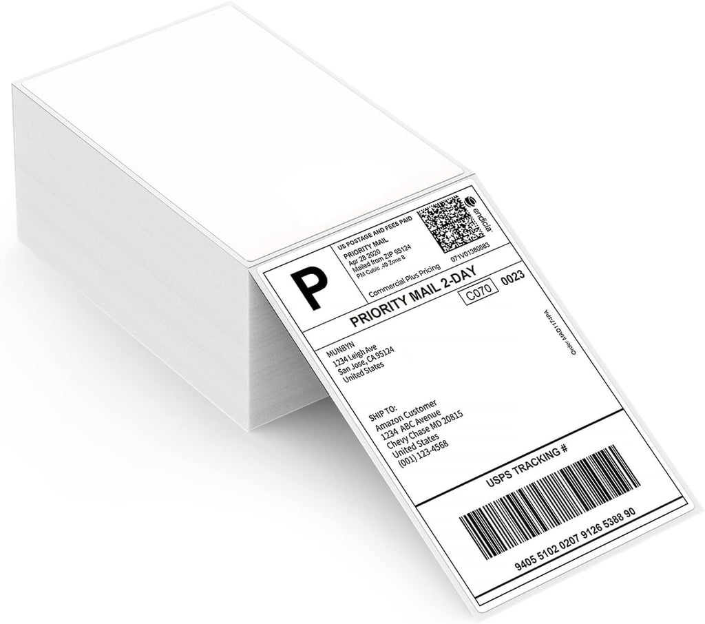 Thermal Direct Shipping Label (Pack of 500 4x6 Per Fanfold Labels) - Commercial Grade | 4x6 Thermal Labels, No BPA