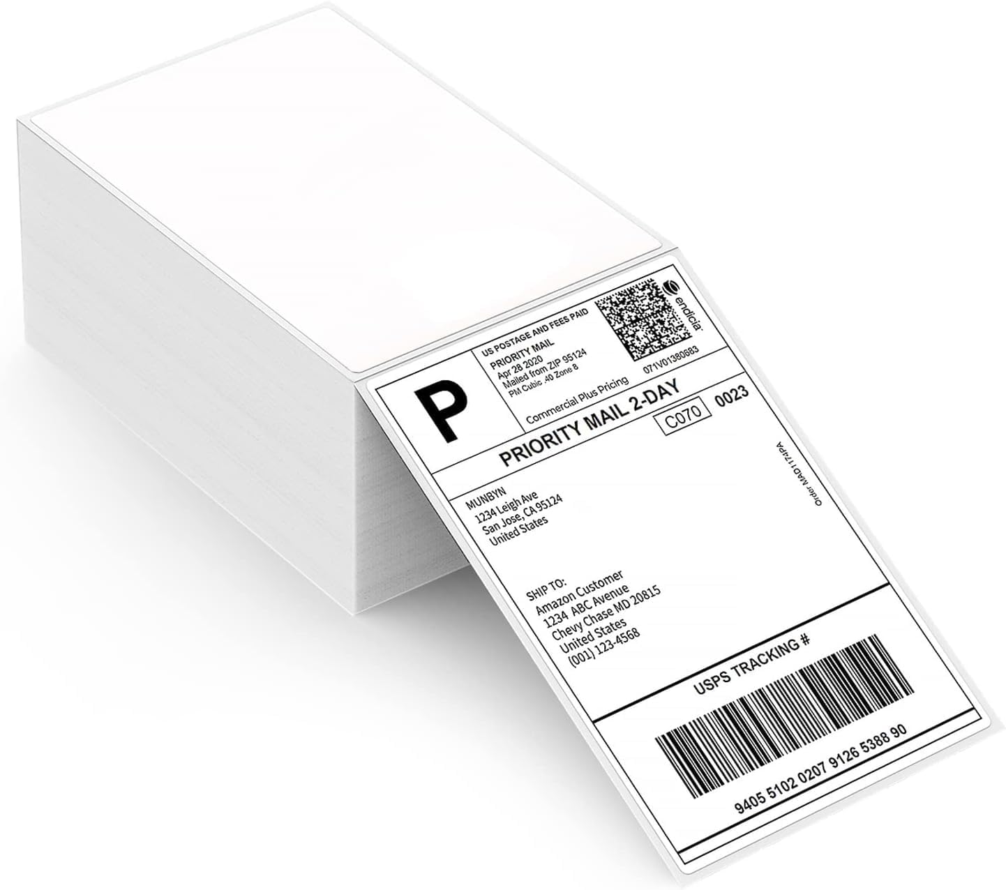 Thermal Direct Shipping Label (Pack of 500 4x6 Per Fanfold Labels) - Commercial Grade | 4x6 Thermal Labels, No BPA